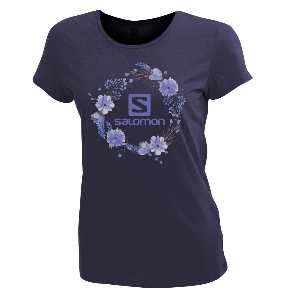 Salomon Israel SPRING SS W - Womens T shirts - Navy (GXBP-27691)